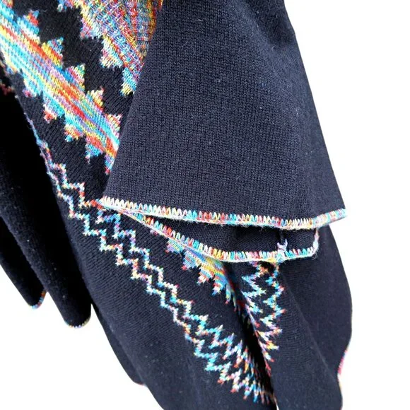 1970s Cuddle Knit Sweater, Op-Art Zigzag Rainbow, Wintuk Acrylic, Size M/L - Picture 5 of 6